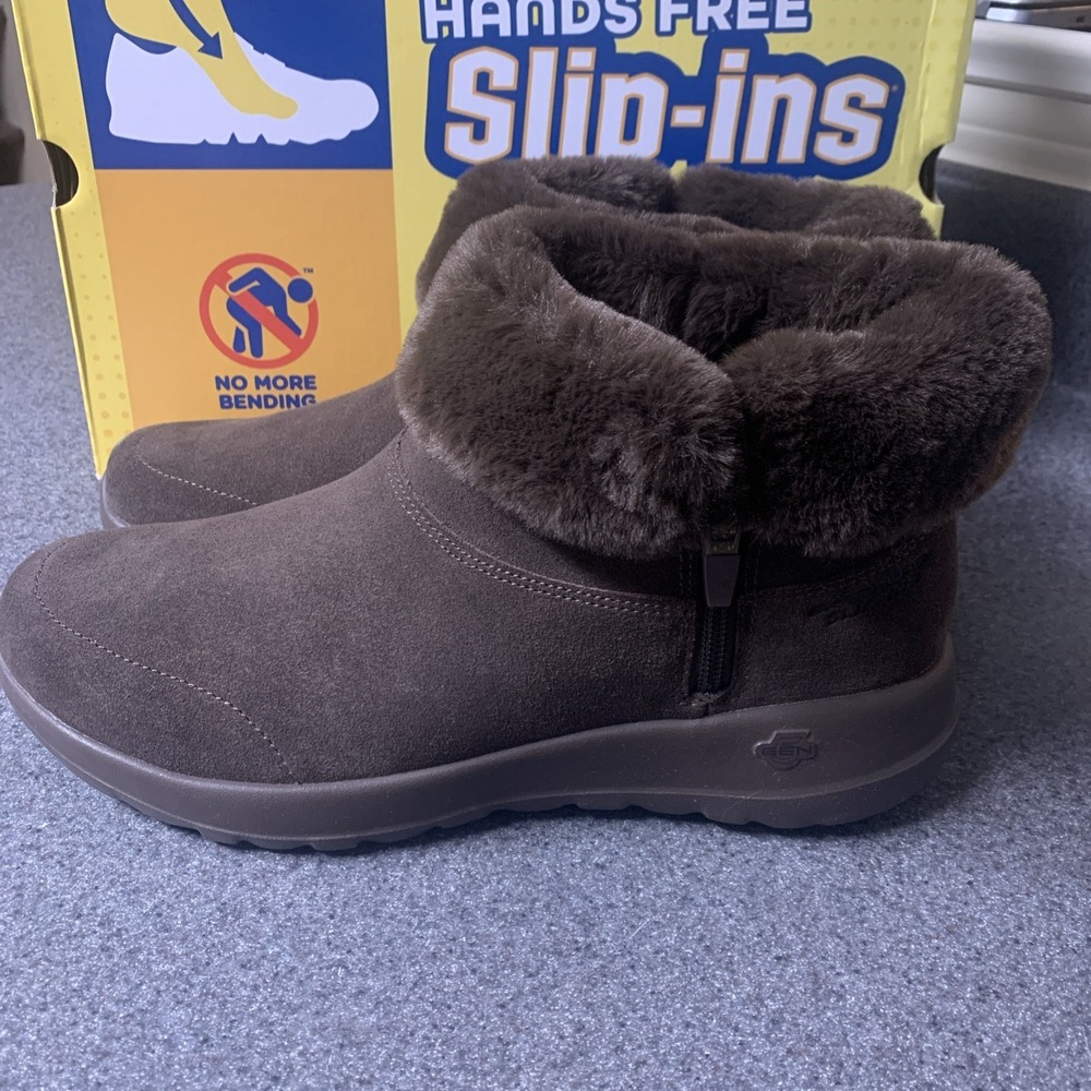 Ladies Skechers Boots On-The-Go Joy Size 10 Hands Free Slip In Pillow Heel - Picture 9 of 14